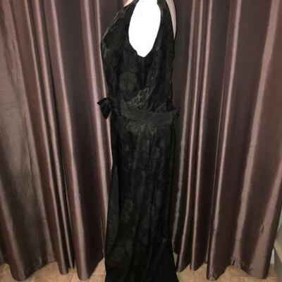 1960s Evening Dress with Attached belt  front flap