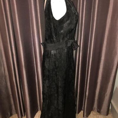 1960s Evening Dress with Attached belt  front flap