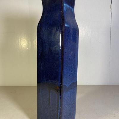 Lot# 157 s Deep Blue Oriental Vase Drip Ware Look 