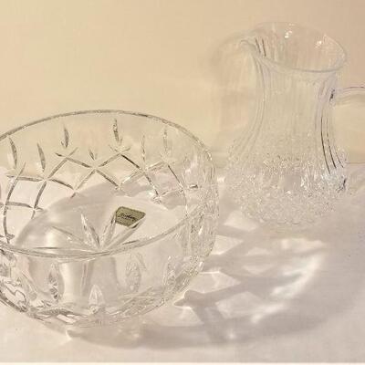 Lot #167  Gorham Crystal Bowl and Pressed Glass Pitcher