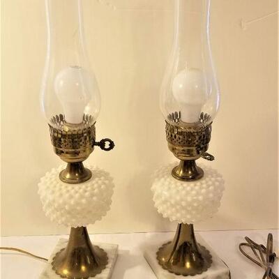 Lot #171  Pair of Vintage Hurricane Style Lamps