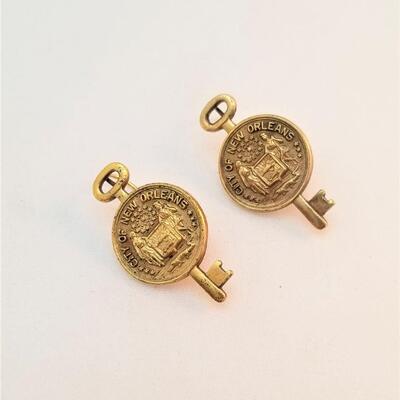 Lot #176  Pair of New Orleans Keys to the City converted into earrings - Gold filled