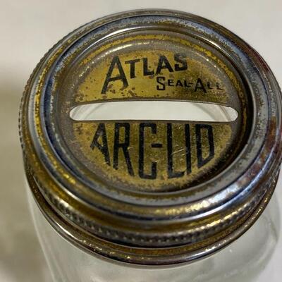 Lot# 171 ATLAS Canning Jar Lot Bank Blue E-Z Seal Atlas Arc Lid promo Bank