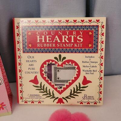 Lot 20: NEW Valentine's Day Cards, Stamps, Stickers, Pen & Teddy Bear