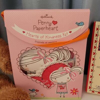 Lot 20: NEW Valentine's Day Cards, Stamps, Stickers, Pen & Teddy Bear