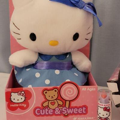 Lot 24: New HELLO KITTY Valentine's Cards, Lip Gloss, Stamp, Cube Puzzle, Activity Pad and Plushie