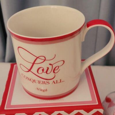 Lot 51:  NEW Valentine's Day Earrings, Stickers & Post Its, Picture Holder, Socks and Coffee Mug