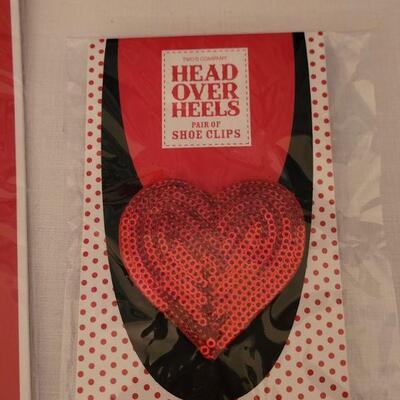 Lot 52: NEW Valentine's Day Shoe Clips, Bling for Glasses, Lip Gloss, Pillowcase and Talking Bear