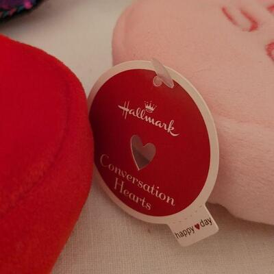 Lot 62. New Animated Valentine's Ape, Recordable Heart Keychain, Socks, Make Up Brushes and Pouch, Heart BeaN bags, Sunglasses &...