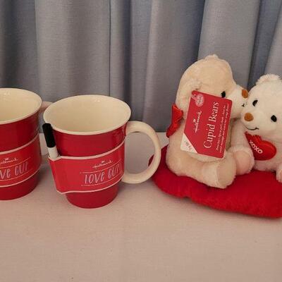 Lot 63: NEW Coffee Mugs and Animated Cupid Bears