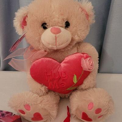 Lot 64: NEW Valentine's Day Socks, Earrings with Jewelry Box, Makeup Bag and Plushie 