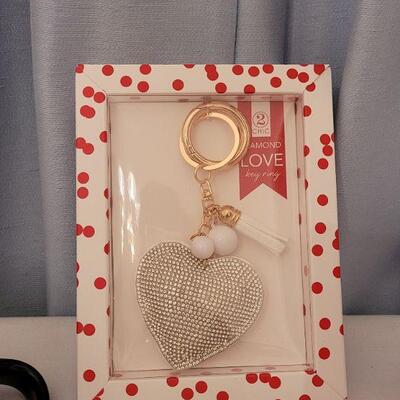 Lot 65. New Coffee Mugs, Bling Heart Keychain, Soap, Bath Ball & Candle Lot