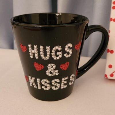 Lot 65. New Coffee Mugs, Bling Heart Keychain, Soap, Bath Ball & Candle Lot