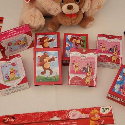 Lot 69:  NEW Valentine's Day Cards, Puzzles, Erasers, Sticker Pads and Window Gel