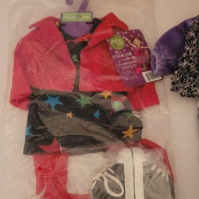 Lot 72:  New 18" Doll Clothes, Plushie and Party Cake Playset