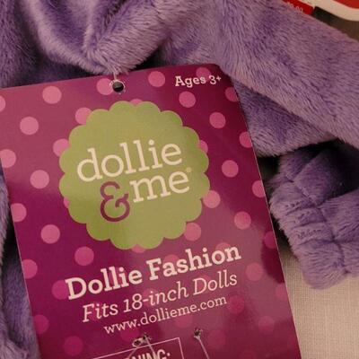 Lot 72:  New 18" Doll Clothes, Plushie and Party Cake Playset