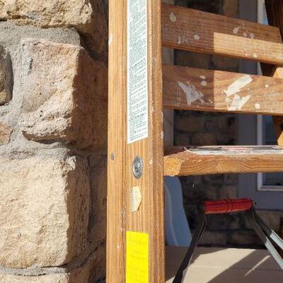 Lot 76: Vintage Wooden 6 Foot Type 3 Step Household Ladder