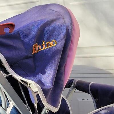 Lot 81: Large 2-Child RHINO Stroller WORKS GREAT