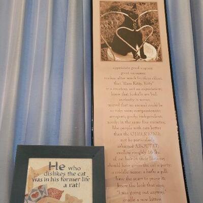Lot 82: (2) Cat Themed Home Deco Wall Art Selections 