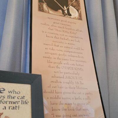 Lot 82: (2) Cat Themed Home Deco Wall Art Selections 