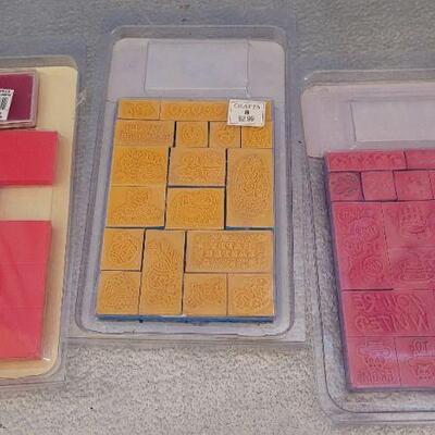 Lot 89: Assorted NEW Crafting Rubber Stamps & More 