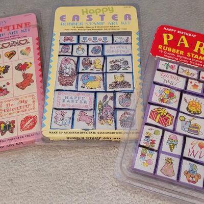 Lot 89: Assorted NEW Crafting Rubber Stamps & More 