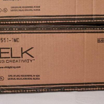 Lot 97: (2) New ELK Deisgner Handblown Art Glass Lighting Hanging Light Fixtures