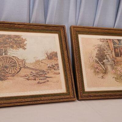 Lot 140: (2) Vintage Fine Art Framed Prints 