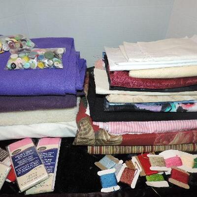 BUTTONS-MATERIAL-SEWING ITEMS
