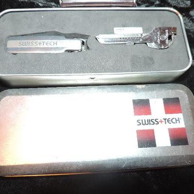 SWISS TECH, ANTIQUE PAD LOCK W/KEY & MORE
