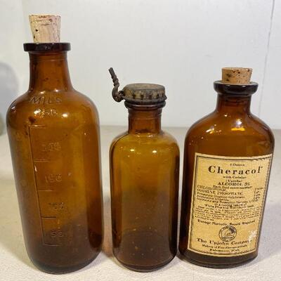 Lot# 173 s Bottle Lot Upjohn Parke Davis Caldwellâ€™s Laxative Senna Vintage Medicine Food Drug Bottles