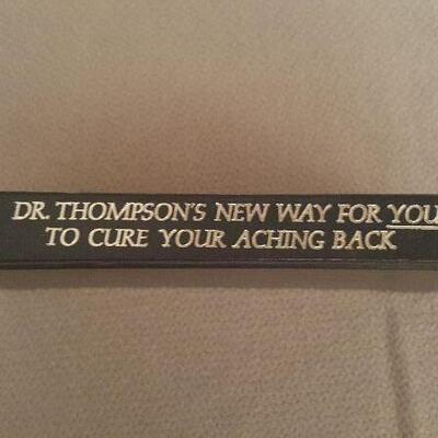 Dr. Thompson's New Way for You to Cure Your Aching Back Book