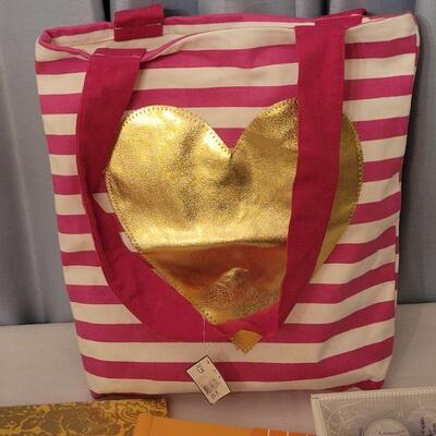Lot 197: New Tote Bag, Journal, Scrapbook and Bath Set