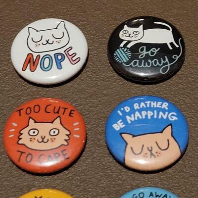 Lot 207: NEW Kitty Button/Pins and (2) Magnets