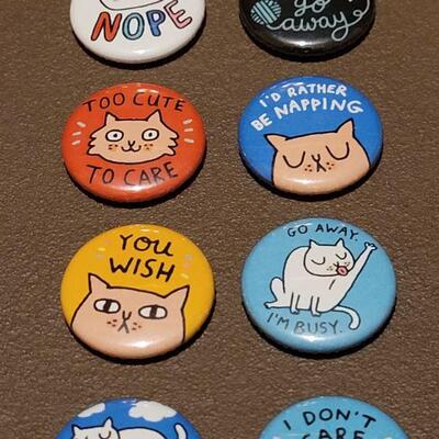 Lot 207: NEW Kitty Button/Pins and (2) Magnets