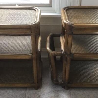A - 228 Pair of Bamboo End Tables
