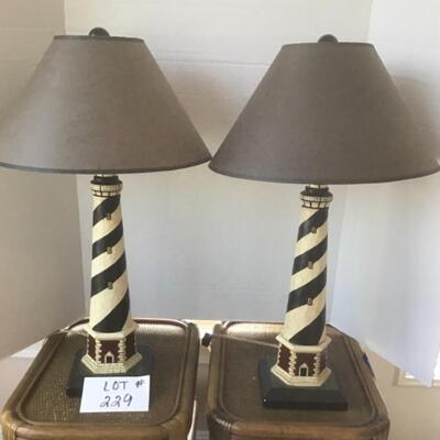 A - 229  Pair of Lighthouse Lamps 