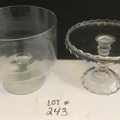 A - 243   2 pc Antique Glassware Lot  
