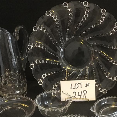 A - 248 Antique Hobnail Glassware Lot