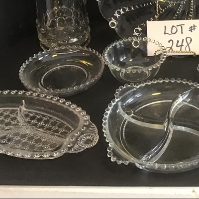 A - 248 Antique Hobnail Glassware Lot