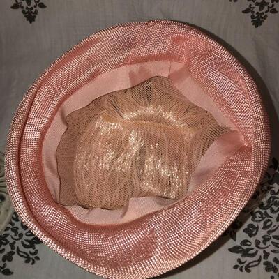 Vintage Pink Cloche Style Hat with veil