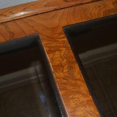 LOT 1 WOOD AND GLASS ENTRY TABLE