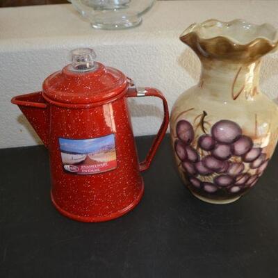 LOT 131 COFFEE POT AND VASE