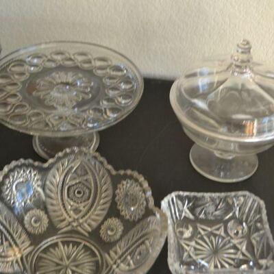 LOT 161 CRYSTAL AND PRESSED GLASS