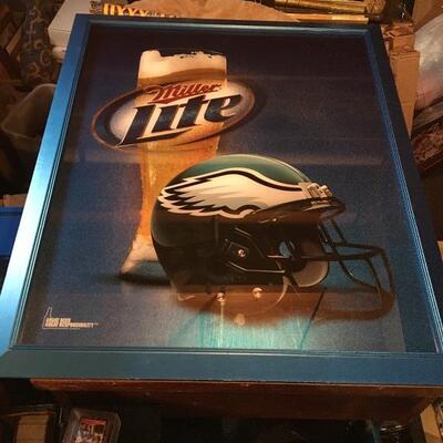 Large MILLER LITE Commercial EAGLES Bar Sign 35 x 40â€. LOT 21