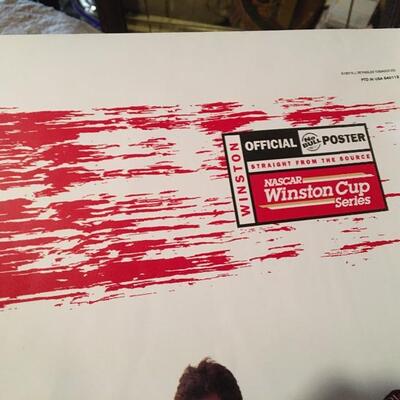 Huge 72â€ NASCAR 1990s Winston Cup Official Poster. LOT 32