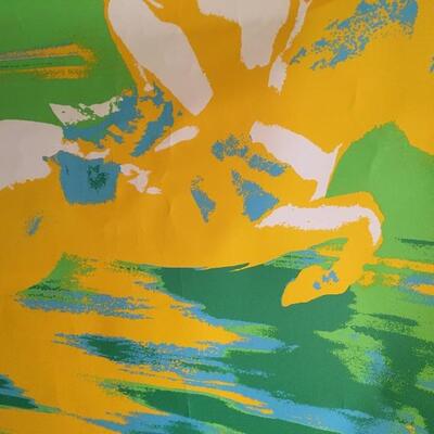 1972 Munich Olympics Original Poster by Artist Otl Aicher 46 x34â€. LOT 35