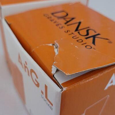 Lot 10: (3) NEW Michael Graves DANSK AnG.L Creamer, Sugar and Salt/Pepper DESIGNER