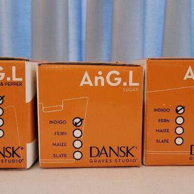 Lot 10: (3) NEW Michael Graves DANSK AnG.L Creamer, Sugar and Salt/Pepper DESIGNER