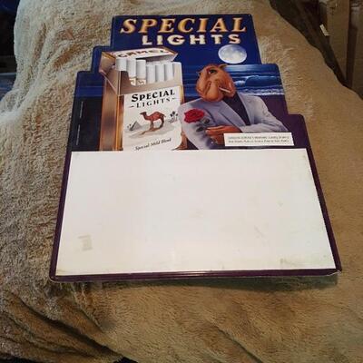 Camel Special Lights Tobacco 17â€ x 24â€ Unused Metal Store Advertising Sign. LOT 39